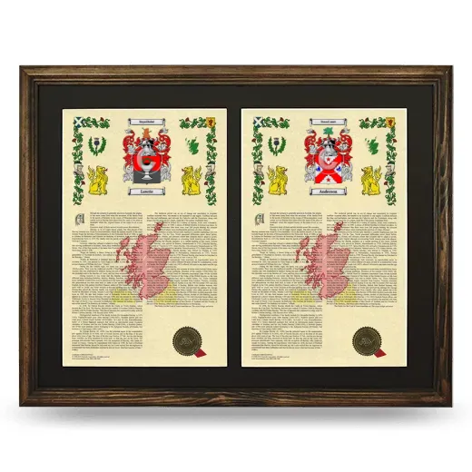 Double Armorial History Framed- Brown