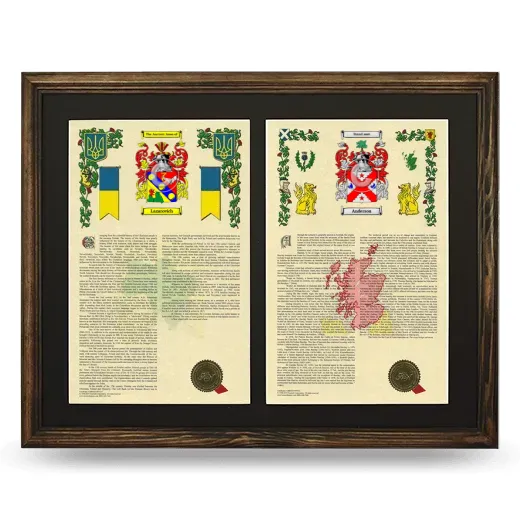 Double Armorial History Framed- Brown