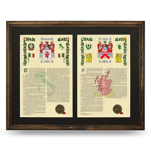 Double Armorial History Framed- Brown