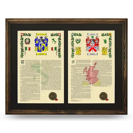 Double Armorial History Framed- Brown