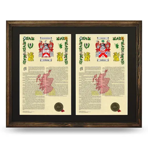 Double Armorial History Framed- Brown