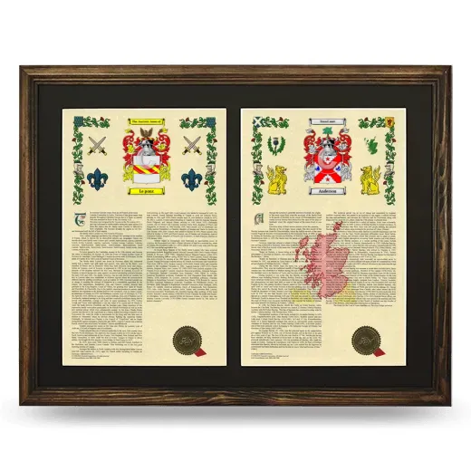 Double Armorial History Framed- Brown