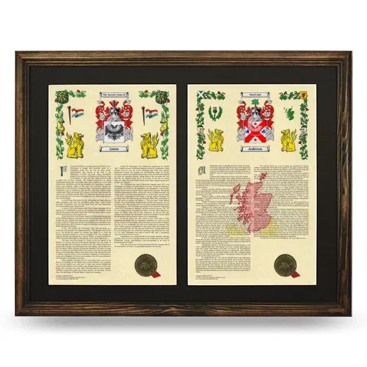Double Armorial History Framed- Brown