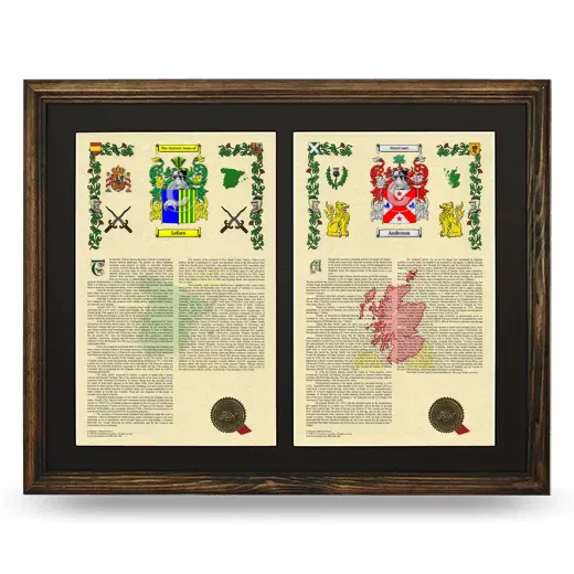 Double Armorial History Framed- Brown
