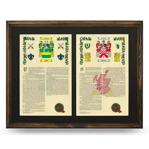 Double Armorial History Framed- Brown