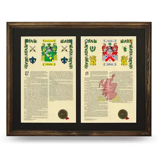 Double Armorial History Framed- Brown