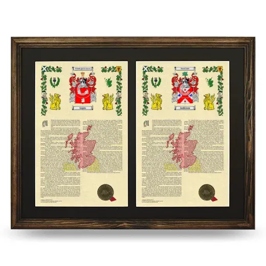 Double Armorial History Framed- Brown