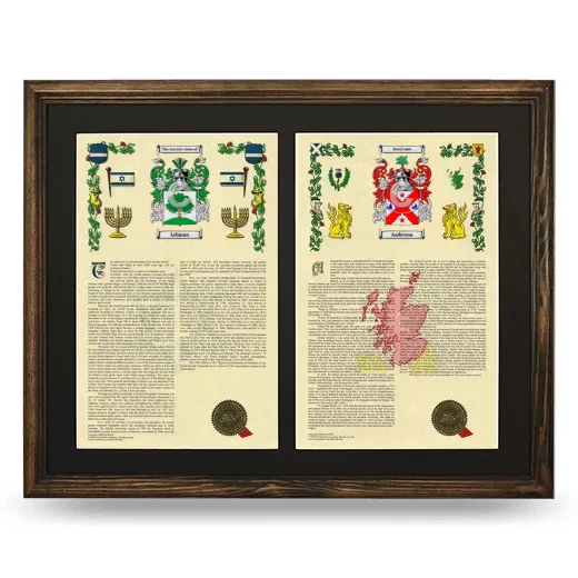 Double Armorial History Framed- Brown