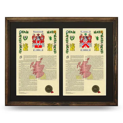 Double Armorial History Framed- Brown