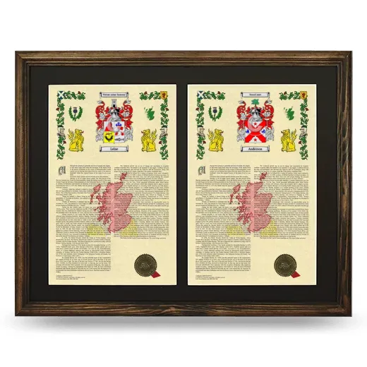 Double Armorial History Framed- Brown