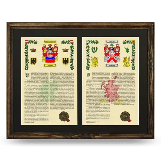 Double Armorial History Framed- Brown