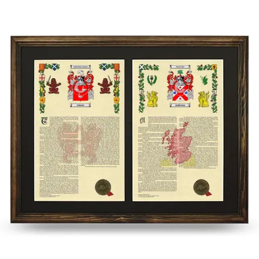 Double Armorial History Framed- Brown