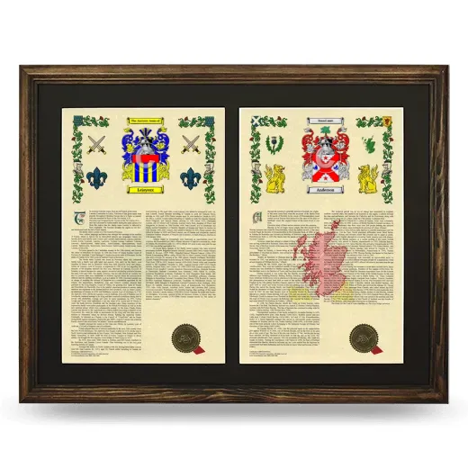 Double Armorial History Framed- Brown