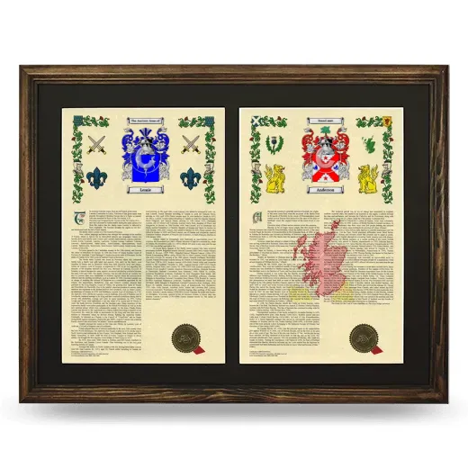 Double Armorial History Framed- Brown