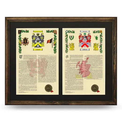 Double Armorial History Framed- Brown