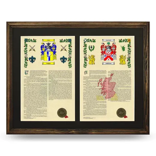Double Armorial History Framed- Brown