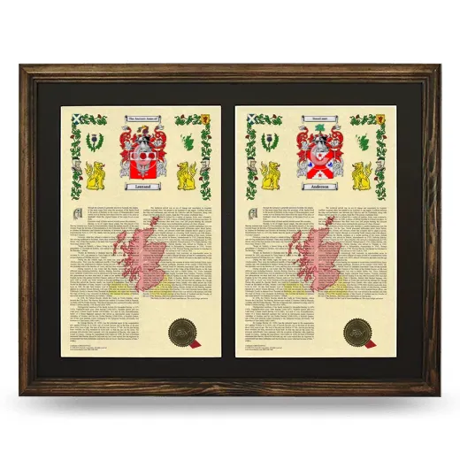 Double Armorial History Framed- Brown