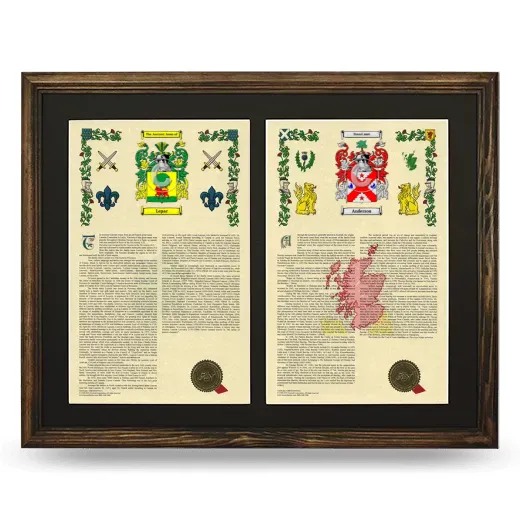 Double Armorial History Framed- Brown