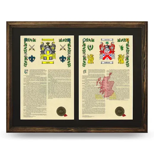 Double Armorial History Framed- Brown