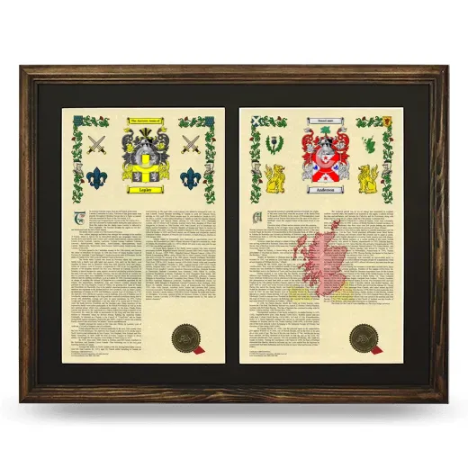 Double Armorial History Framed- Brown