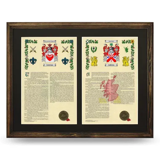 Double Armorial History Framed- Brown