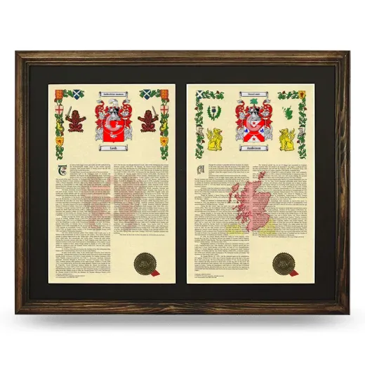 Double Armorial History Framed- Brown