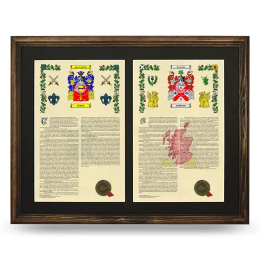 Double Armorial History Framed- Brown