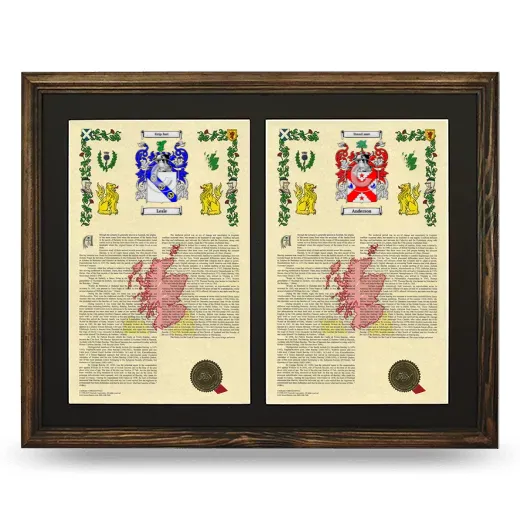 Double Armorial History Framed- Brown