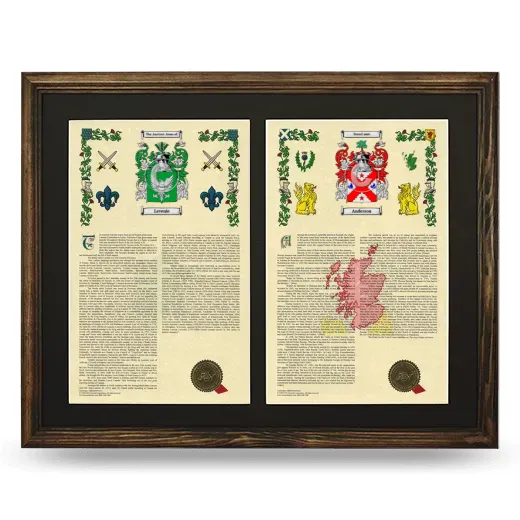 Double Armorial History Framed- Brown