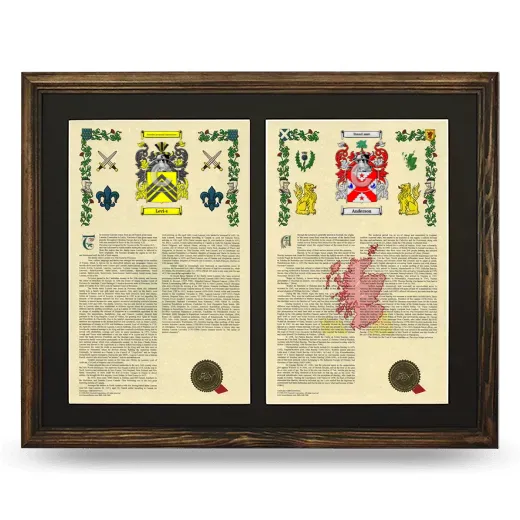 Double Armorial History Framed- Brown