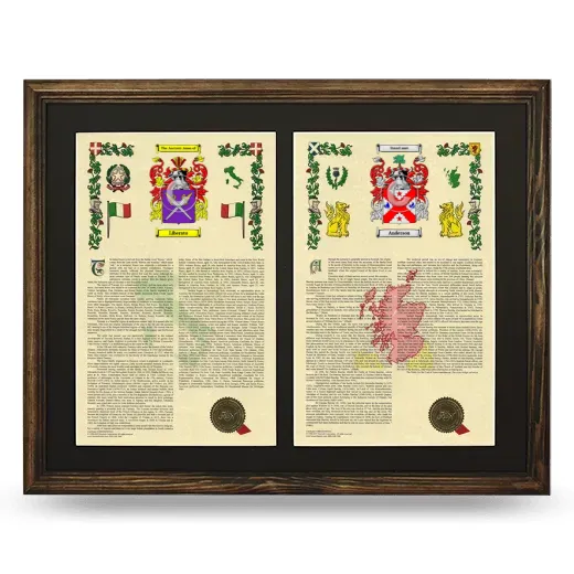 Double Armorial History Framed- Brown