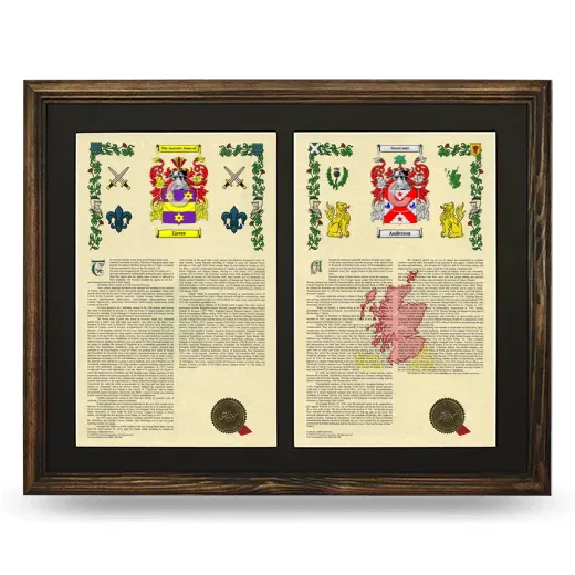 Double Armorial History Framed- Brown