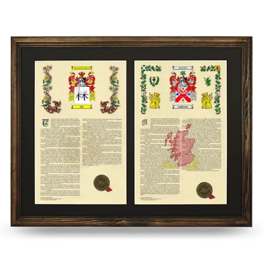 Double Armorial History Framed- Brown