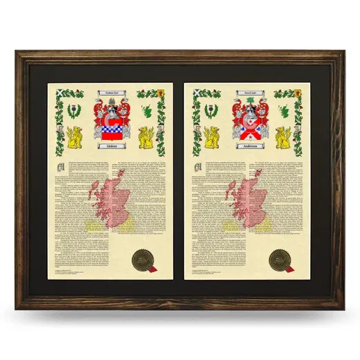 Double Armorial History Framed- Brown