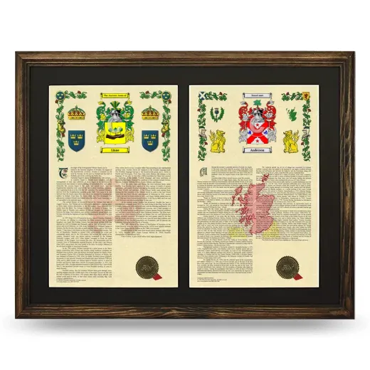 Double Armorial History Framed- Brown