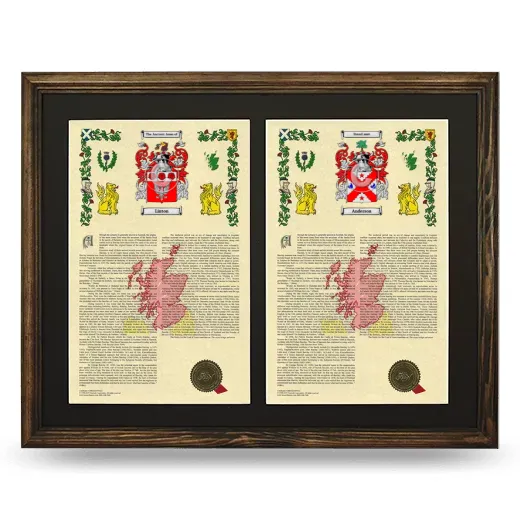 Double Armorial History Framed- Brown