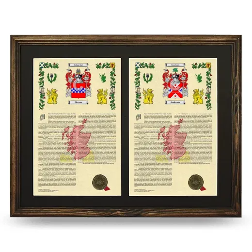 Double Armorial History Framed- Brown