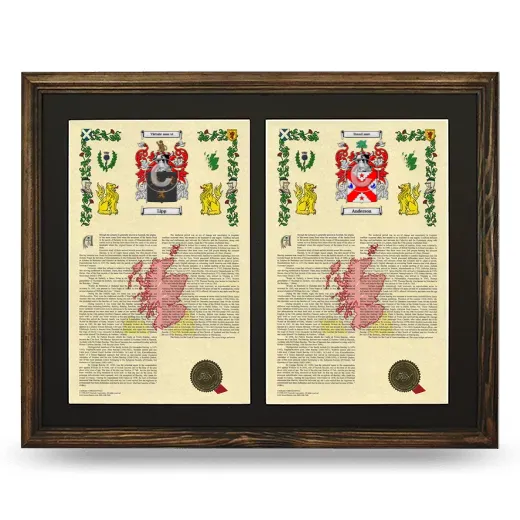 Double Armorial History Framed- Brown