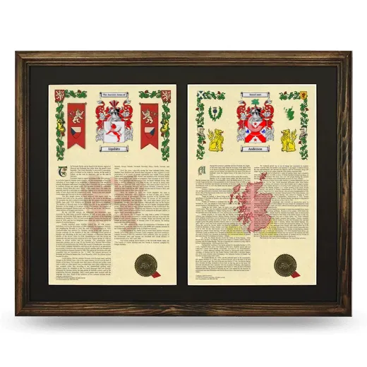Double Armorial History Framed- Brown