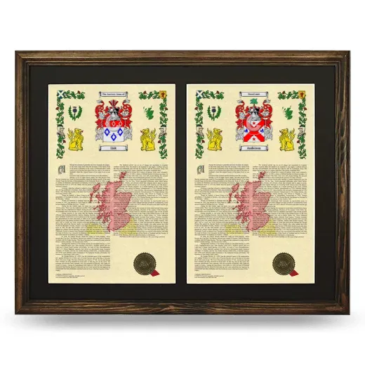 Double Armorial History Framed- Brown