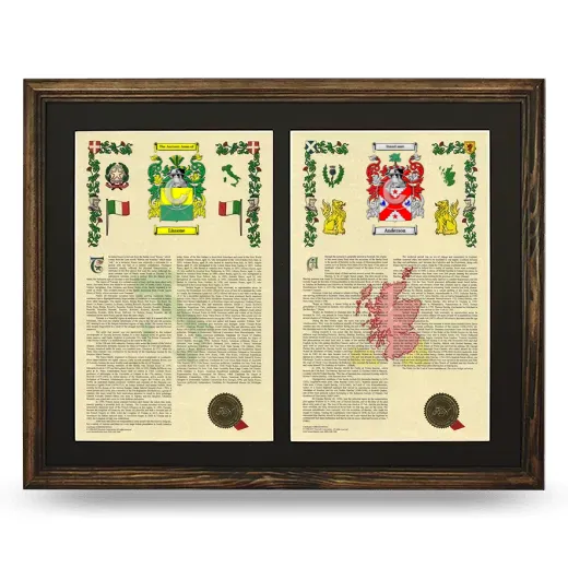 Double Armorial History Framed- Brown