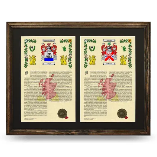 Double Armorial History Framed- Brown