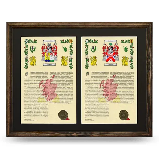 Double Armorial History Framed- Brown