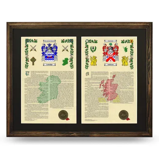 Double Armorial History Framed- Brown