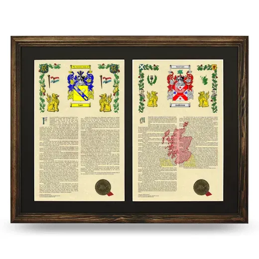 Double Armorial History Framed- Brown
