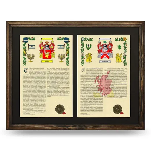 Double Armorial History Framed- Brown