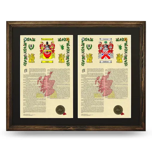 Double Armorial History Framed- Brown