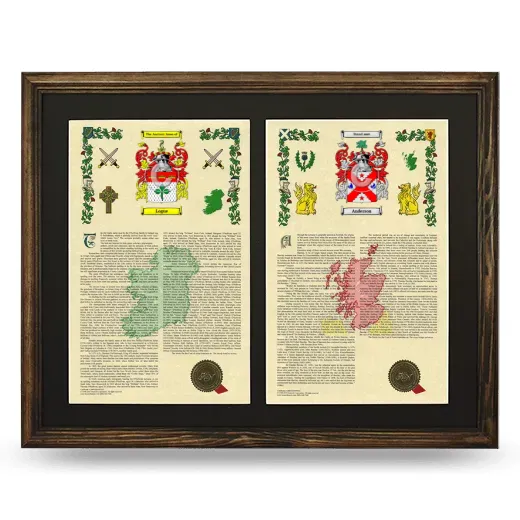 Double Armorial History Framed- Brown