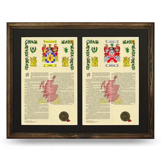 Double Armorial History Framed- Brown