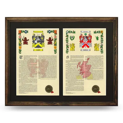 Double Armorial History Framed- Brown